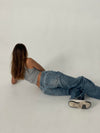 Samara low waisted jeans - Blå denim