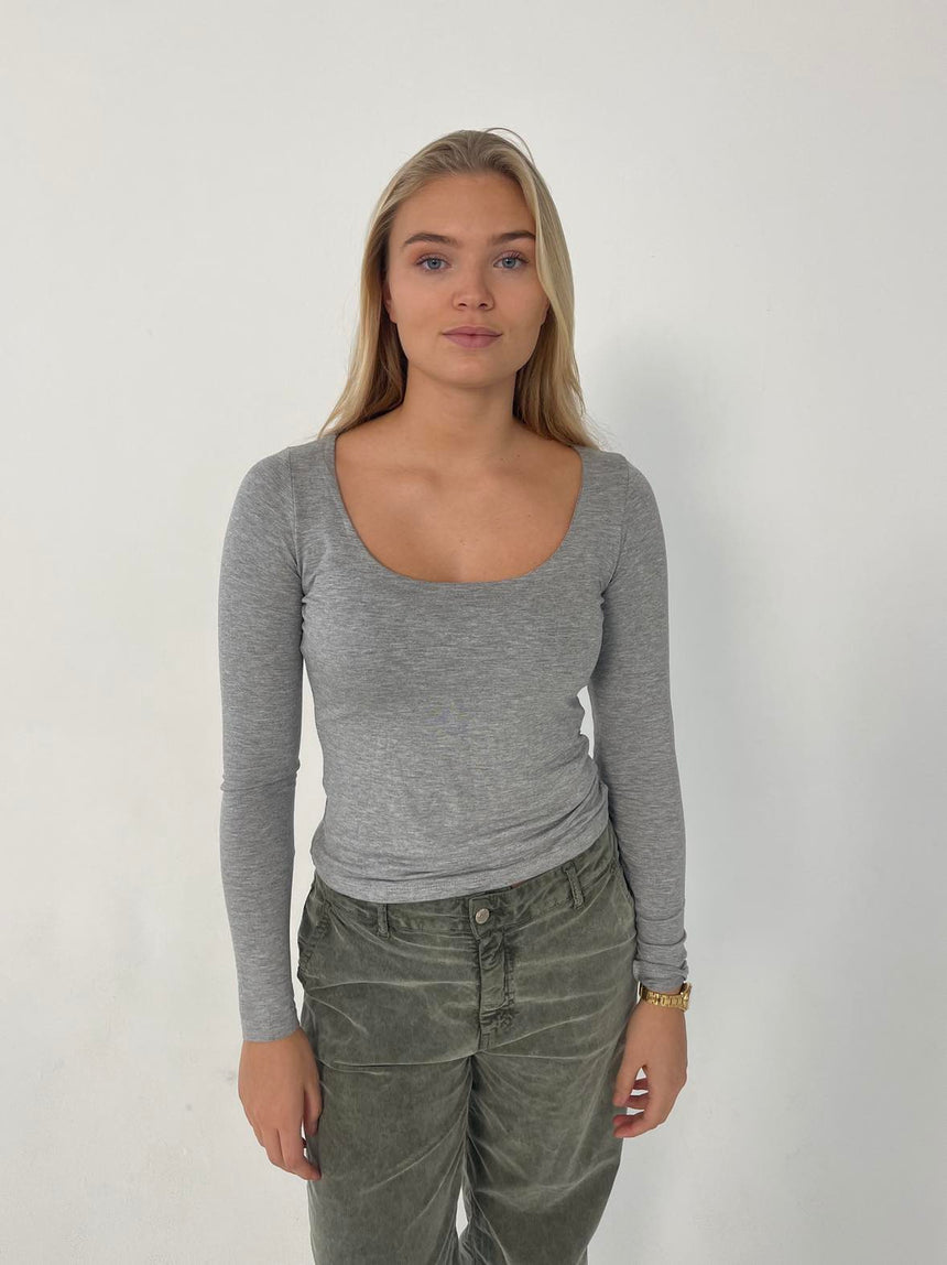 Christine Langærmet bluse - grå