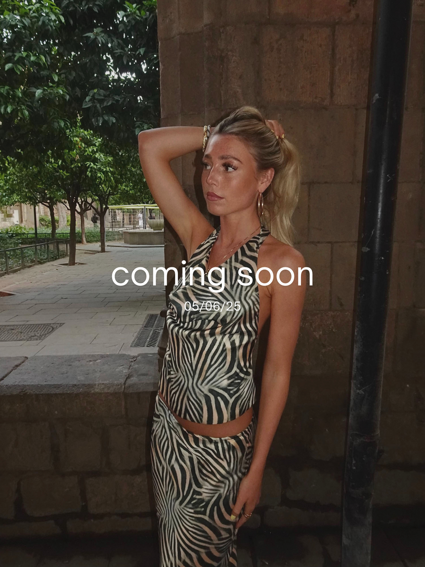 Blancine top med zebra print - Sort/hvid