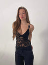 Lovre blonde top - Sort