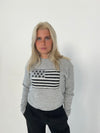 US flag strik - grå glitter