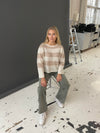 Christelle striktrøje med striber - Beige/off white