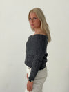 Theresa off-shoulder strik - Grå