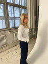Ophelie bluse med mønster - Hvid