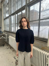 Arabella strikket t-shirt - Navy