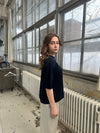 Arabella strikket t-shirt - Navy