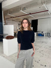 Arabella strikket t-shirt - Navy