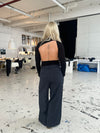 Margaret turtlenck bluse med åben ryg - Sort