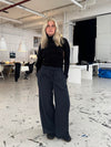 Margaret turtlenck bluse med åben ryg - Sort
