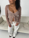 Maddy glitter bluse  - Rosa