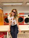 "Cowboy boots" baby tee - Hvid