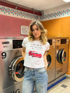 "Call me" Baby tee - Hvid