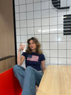 "US flag" baby tee - Navy