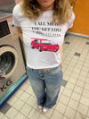"Call me" Baby tee - Hvid