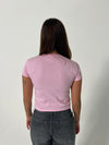 "My boyfriend is my rockstar" baby tee - lyserød