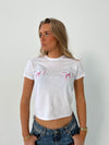 "Bows" baby tee - Hvid