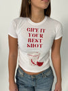 "Give it your best shot" baby tee - Hvid
