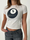 "8BALL Black" baby tee - Hvid