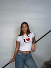 "I love my boyfriend" baby tee - Hvid