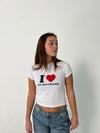 "I love my boyfriend" baby tee - Hvid