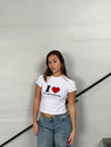 "I love my boyfriend" baby tee - Hvid