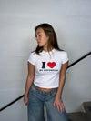 "I love my boyfriend" baby tee - Hvid
