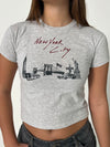 "New York City" baby tee - Grå