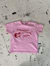"My boyfriend is my rockstar" baby tee - lyserød