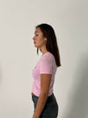 "My boyfriend is my rockstar" baby tee - lyserød