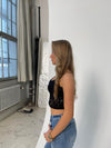 Marina blonde top - sort
