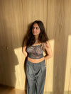 Marina blonde top - sort