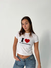 "I love my boyfriend" baby tee - Hvid