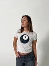 "8BALL Black" baby tee - Hvid