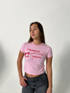 "My boyfriend is my rockstar" baby tee - lyserød