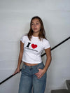 "I love my boyfriend" baby tee - Hvid