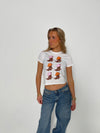 "Cowboy boots" baby tee - Hvid