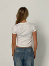 "Mon cheri" baby tee - Hvid