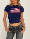 "US flag" baby tee - Navy