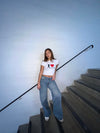 "I love my boyfriend" baby tee - Hvid