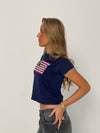 "US flag" baby tee - Navy