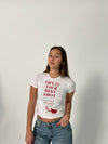 "Give it your best shot" baby tee - Hvid