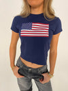 "US flag" baby tee - Navy