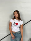 "I love my boyfriend" baby tee - Hvid