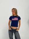 "US flag" baby tee - Navy
