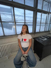 "I love my boyfriend" baby tee - Hvid