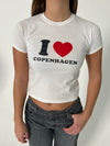 "I love Copenhagen" baby tee - Hvid