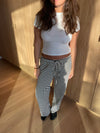 Celine stribet bukser - Sort/hvid