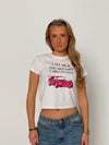 "Call me" Baby tee - Hvid