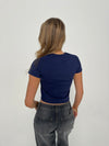 "US flag" baby tee - Navy