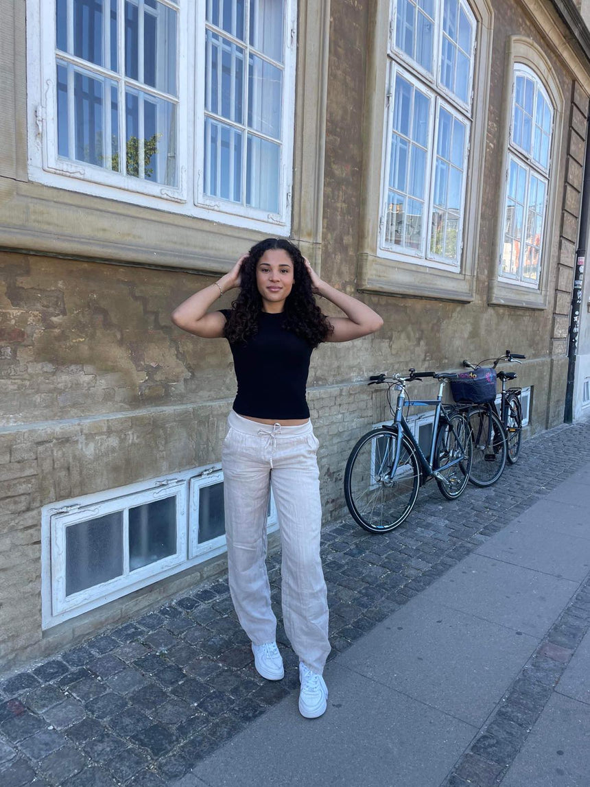 Angel hør bukser - Beige